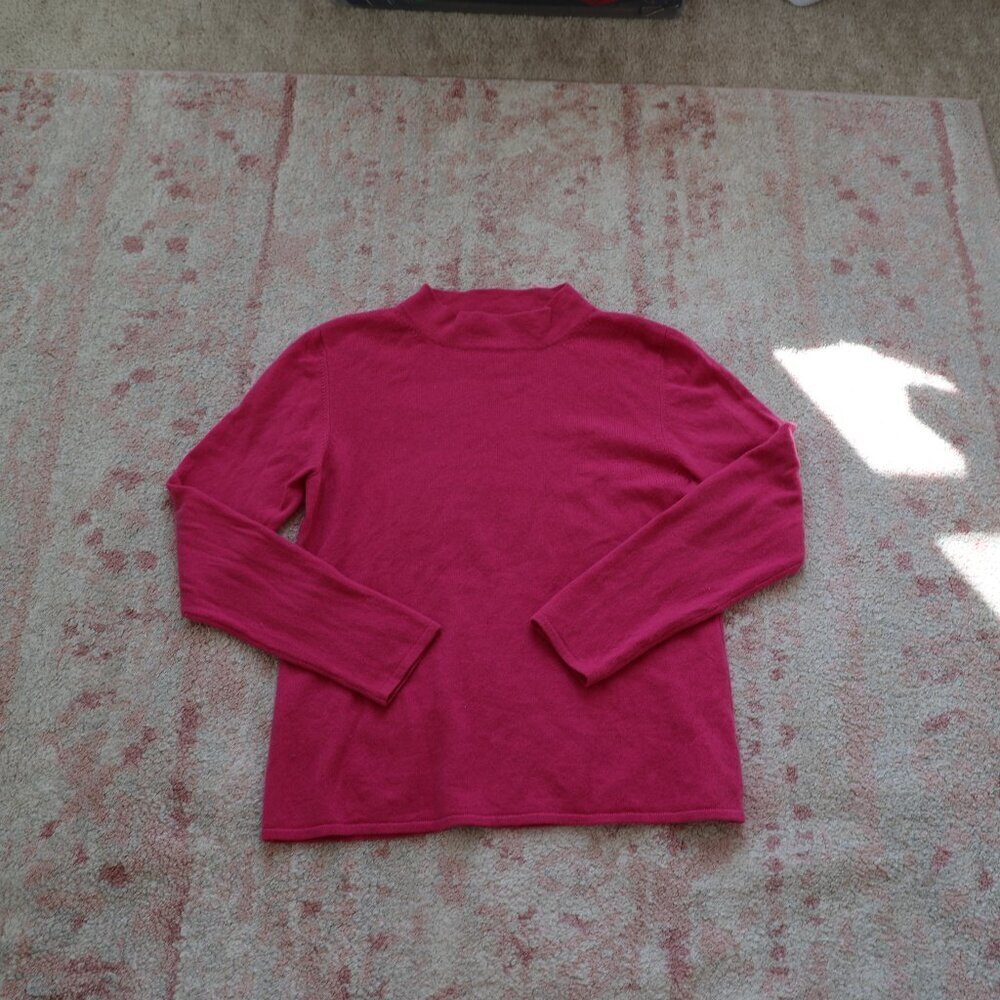 Vibrant Pink Cashmere Mock Neck
